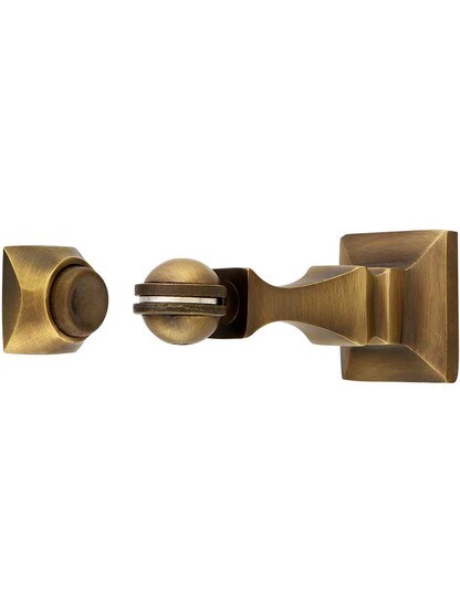 Square Magnetic Door Holder - 3 1/2-Inch in Antique Brass.